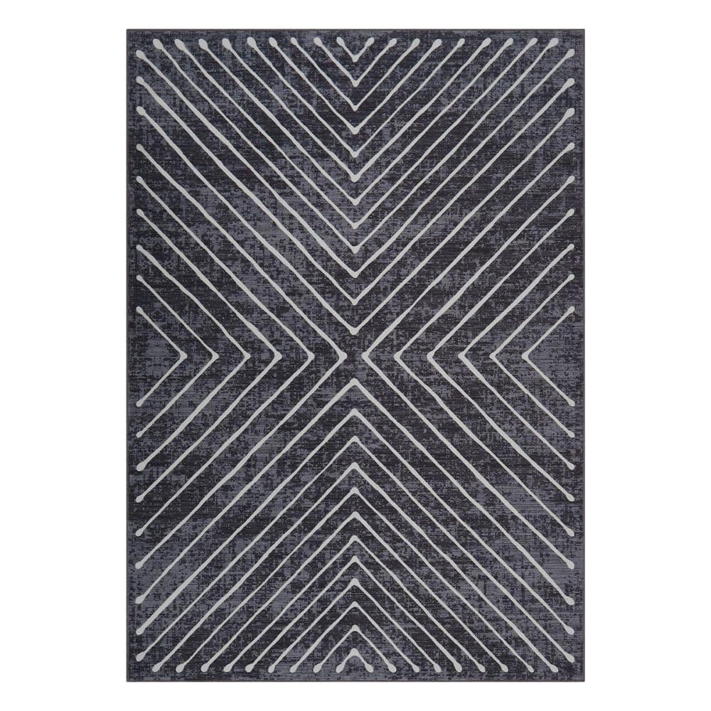 Large Striped Washable Soft Thin Carpet for Bedroom Living Room Home Decor Office Dark Gray 9 ft. x 12 ft.Area Rug price history on PriceWatchPro