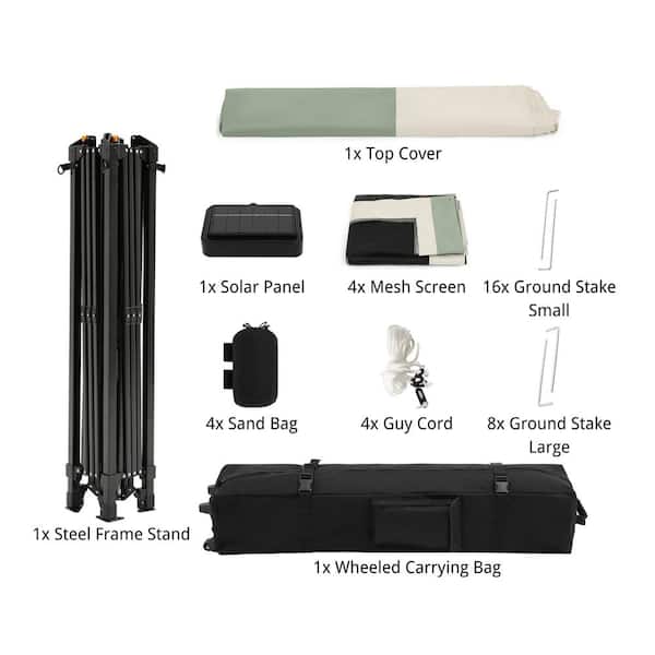 JUJABU 13 ft. x 13 ft. Olive Instant Pop Up Gazebo Canopy Tent