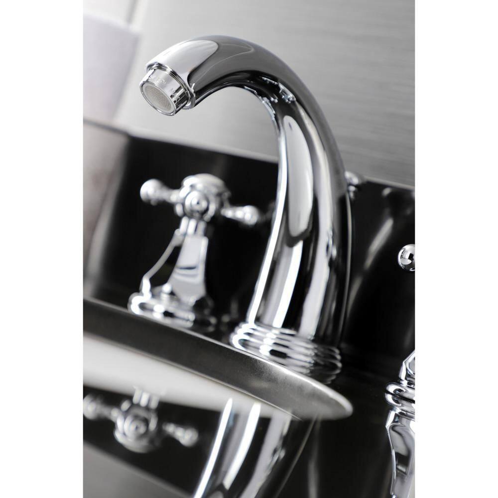 Metropolitan Polished Chrome Widespread Bathroom Faucet with Dual Cross Handles