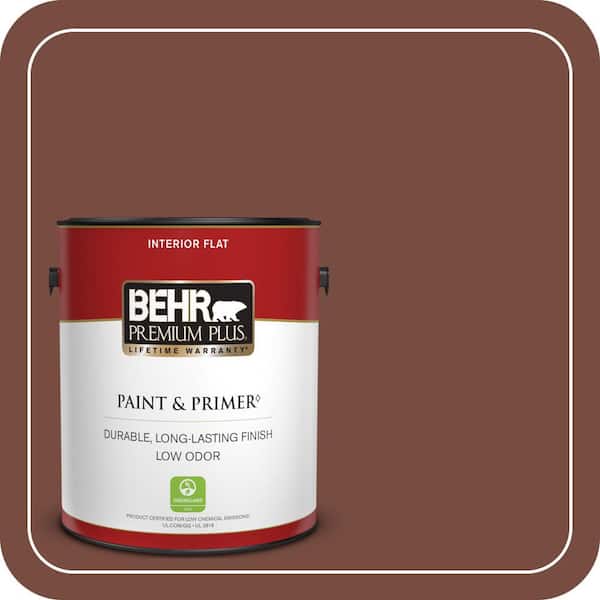 BEHR PREMIUM PLUS 1 gal. #S170-7 Dark Cherry Mocha Flat Low Odor Interior Paint & Primer