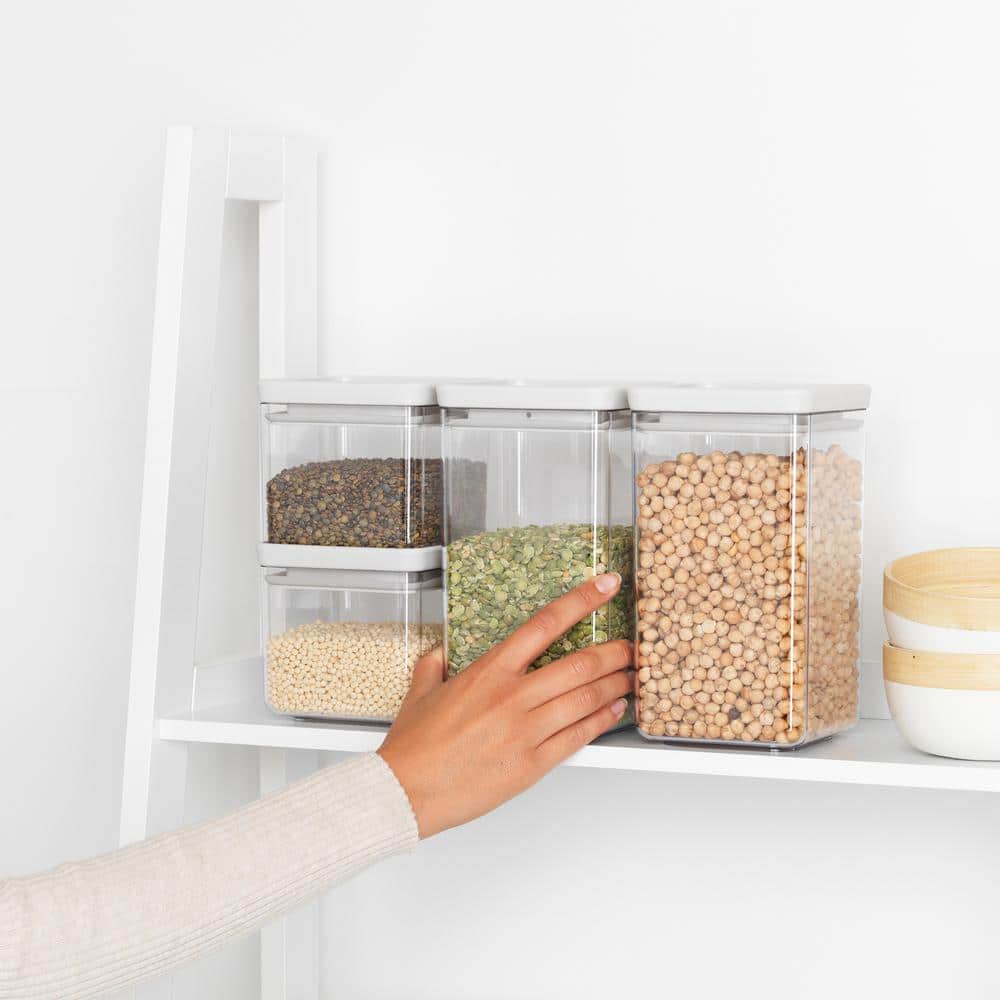 Brabantia Tastyplus, Set of 4, Plastic Stackable Square Canisters