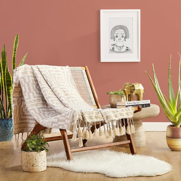 MAKERS COLLECTIVE Hypnotic Taupe Polyester Acrylic Throw Blanket