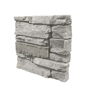 Stacked Stone Arctic Smoke 12 in. x 12 in. Composite Faux Stone Siding Sample