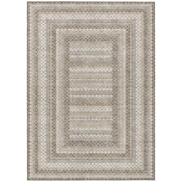 Chantille Machine Washable Indoor/Outdoor Abstract ACN2011 Taupe 10 ft. x 14 ft. Area Rug