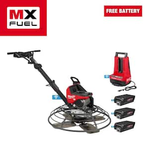 MX FUEL Lithium-Ion Cordless 36 in. Walk-Behind Trowel Kit with (3) FORGE HD12.0 Batteries and (1) MX FUEL Super Charger