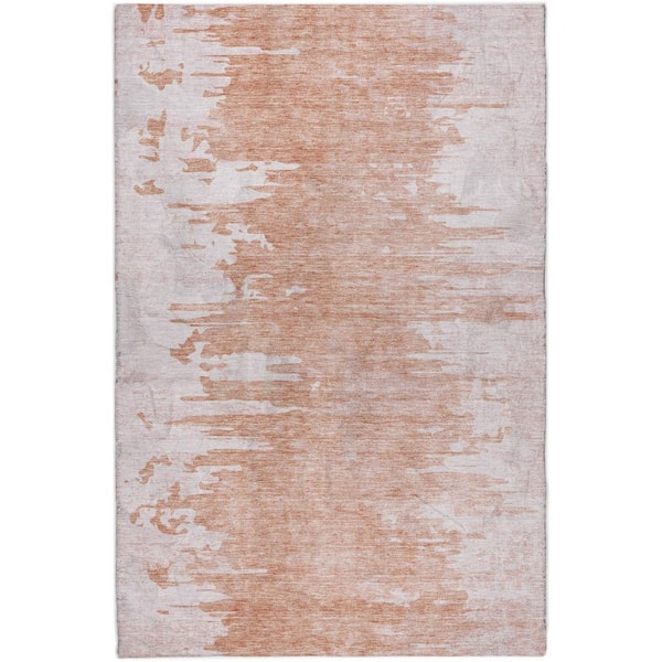 Dream Shag Premium Machine Washable Abstract ADS705 Terracotta 8 ft. x 10 ft. Area Rug