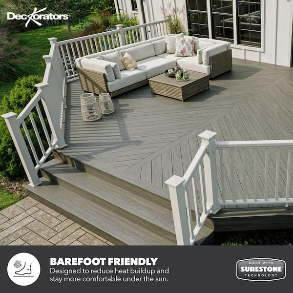 Summit 1 in. x 6 in. x 20 ft. Glacier Gray Grooved Edge Composite Deck Board
