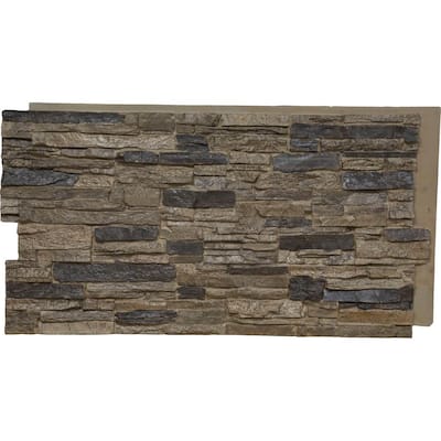 45-3/4 in. x 24-1/2 in. Canyon Ridge Stacked Stone Stonewall Faux Stone Siding Panel