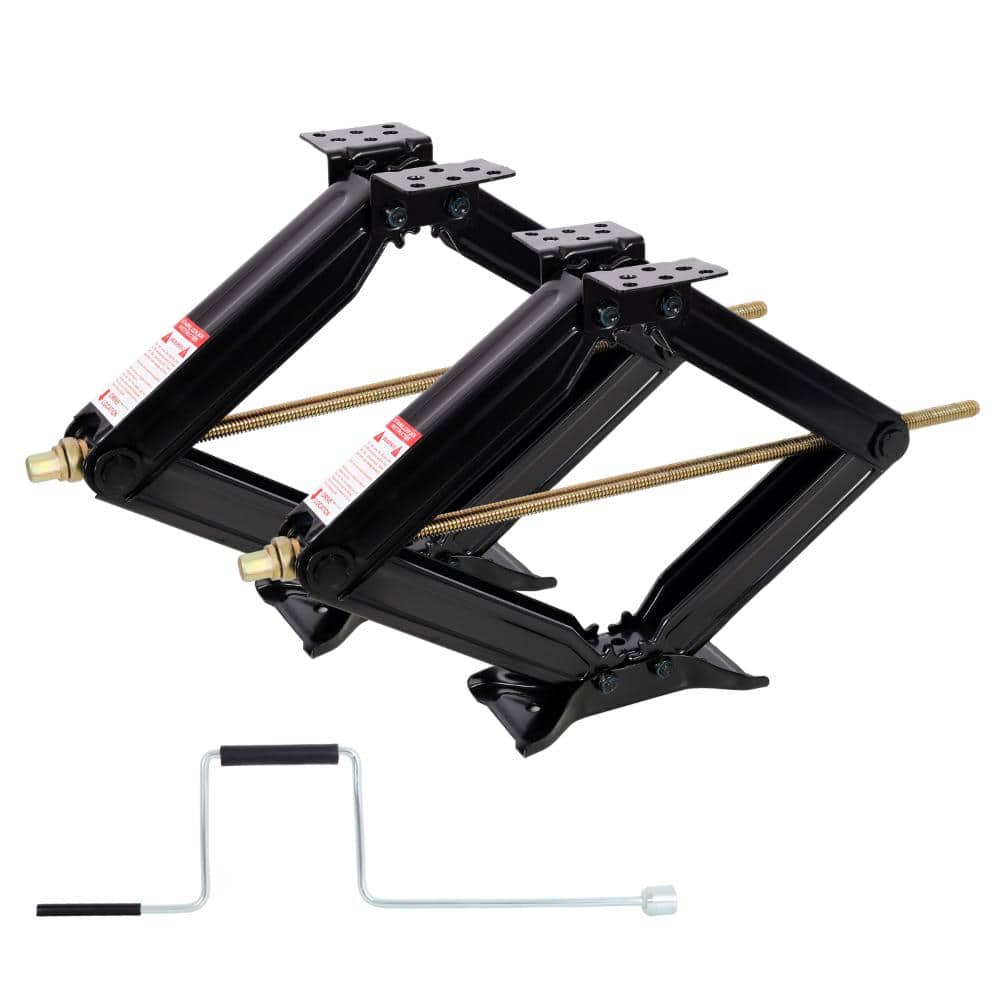 Black 10,000 lbs RV Scissor Jacks, 24 in Heavy-Duty Stabilizer Leveling Jacks, Set of 2 with Crank Handle price history on PriceWatchPro