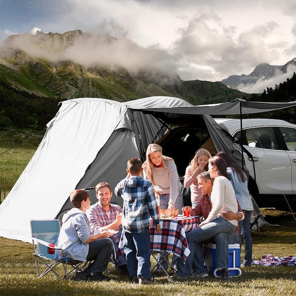 Zeus & Ruta 9 ft. x 11 ft. Gray SUV Car Tent, Tailgate Shade