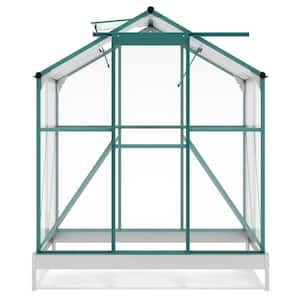 Upgraded Patio DIY 6.2 ft. W x 4.3 ft. D Outdoor Walk-in Polycarbonate Greenhouse Conservatory (Green)