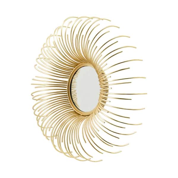 HomeRoots 18 in. W x 18 in. H Iron Gold Vanity Mirror