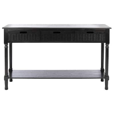 Landers Black 3-Drawer Console Table
