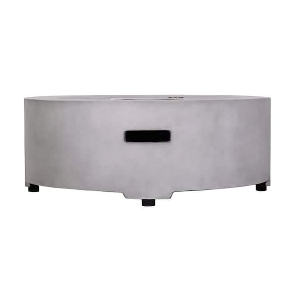 Wateday Gray Round Stone 11.00 in. Outdoor Fire Pit Table with Water Proof Cover and Lava Rock