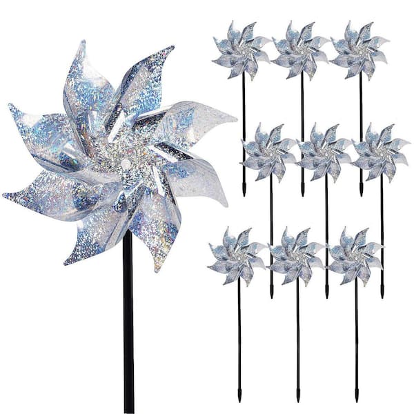 Augbeer Super Reflective Windmill Wind Spinner for Garden
