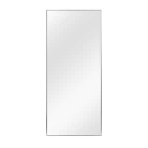 71 in. x 24 in. Modern Rectangle Framed Light Silver Full Length Leaning Mirror