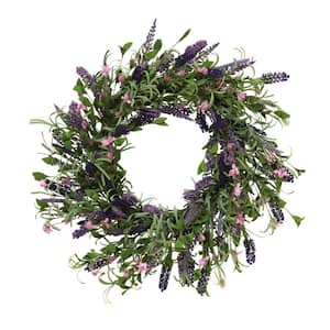 24 in. Artificial Dia Lavender Twig Wreath