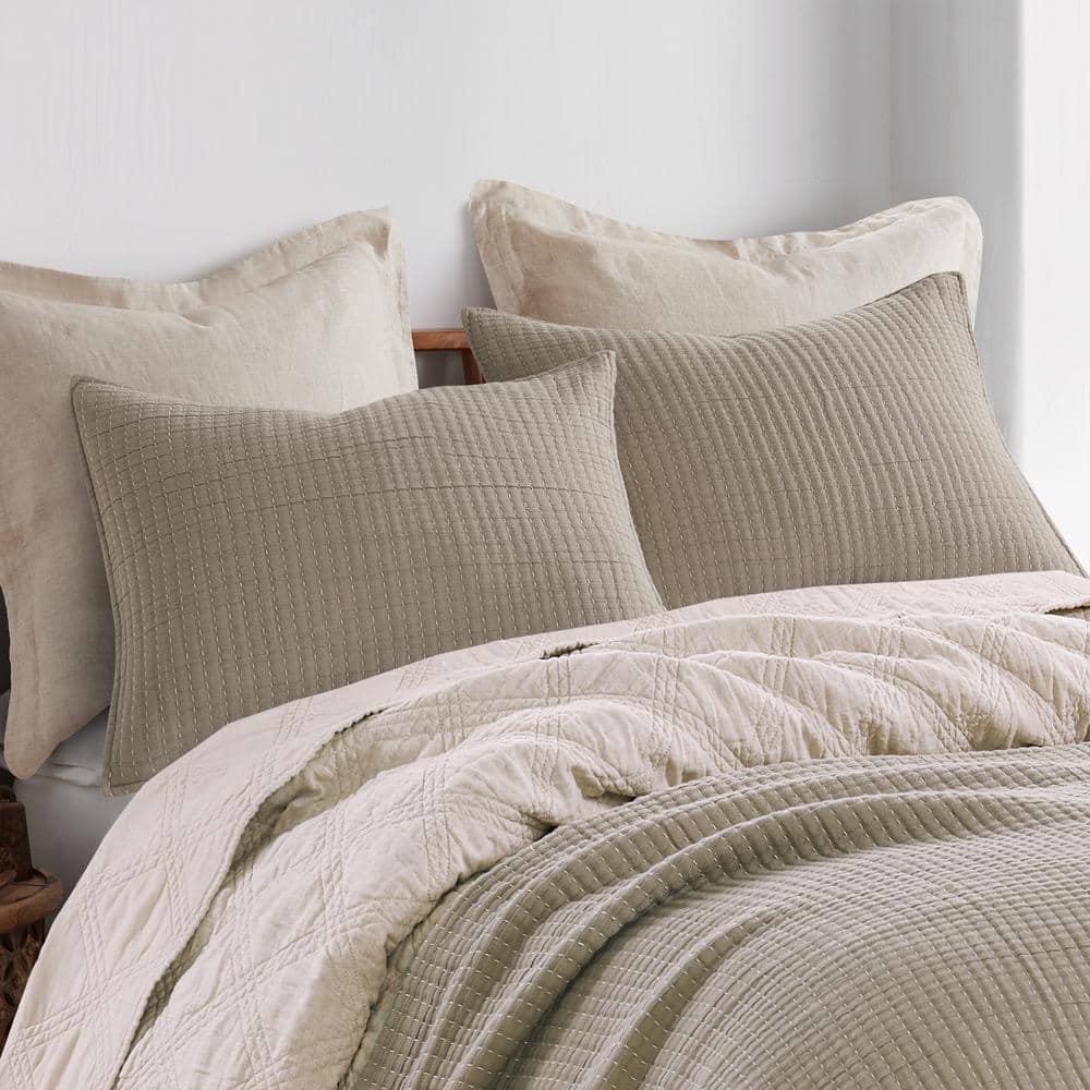 Caden Taupe Cotton Gauze King Sham