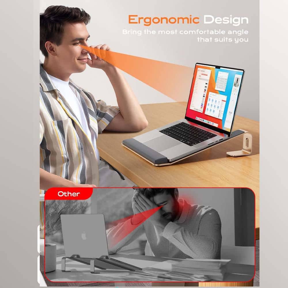 Ergonomic Detachable Laptop Stand with Wrist Support - Thumbnail 4