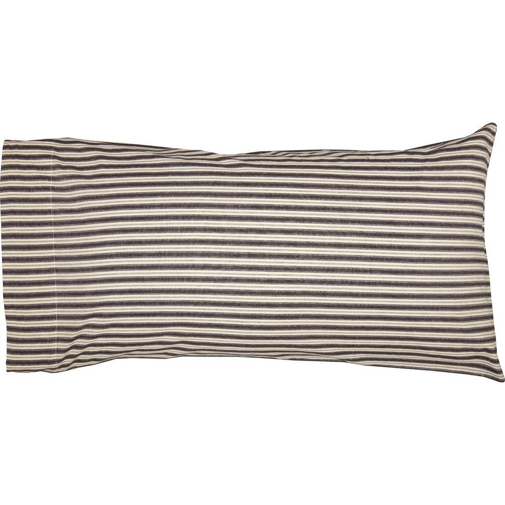 Ashmont Charcoal Grey and Ivory Cotton King Pillowcase Set
