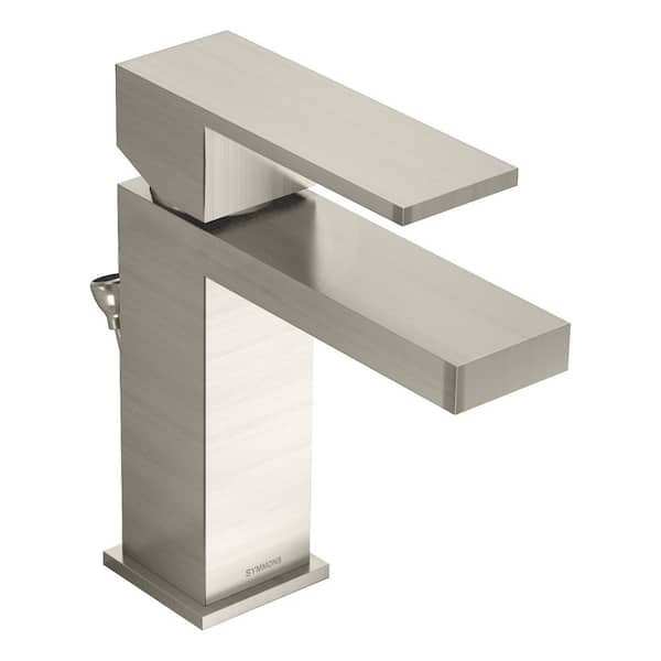Symmons Duro Single Hole Single-Handle Bathroom Faucet with Drain Assembly in Satin Nickel (1.5 GPM)