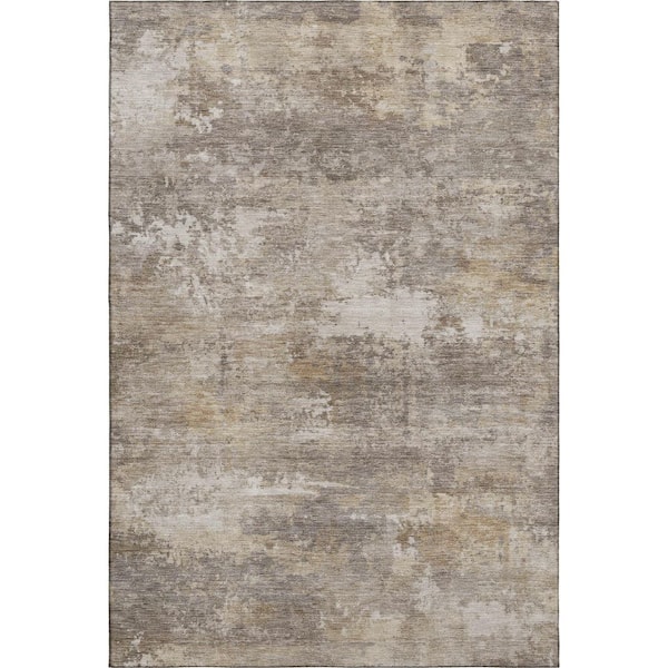 Mayfield Premium Machine Washable Abstract AMF2369 Pewter 9 ft. x 12 ft. Area Rug