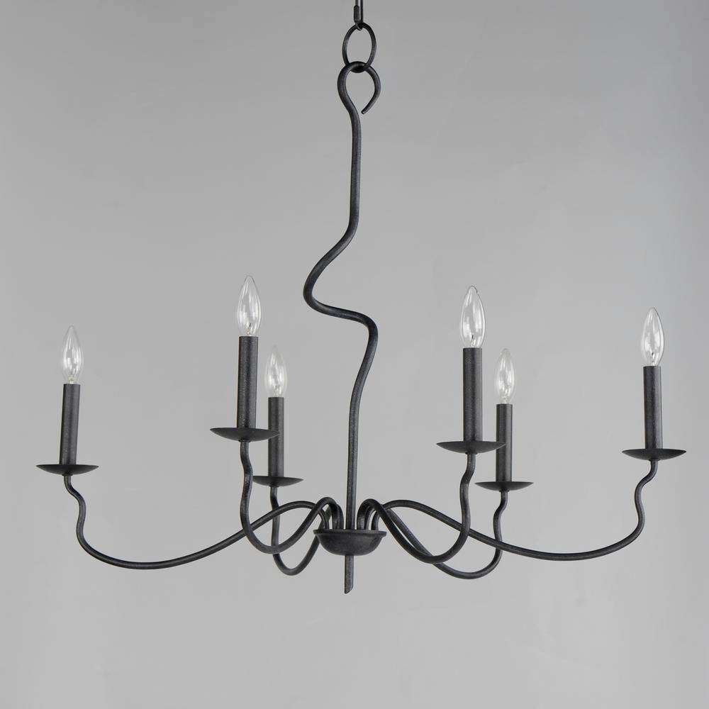 Padrona Black Oxide 6-Light Iron Candle Chandelier