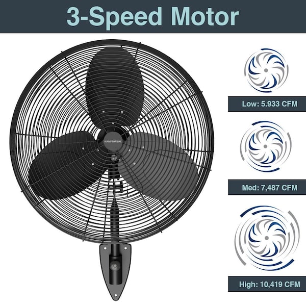 Hampton Bay Ventilateur de bureau oscillant à 3 vitesses de 12 pouces