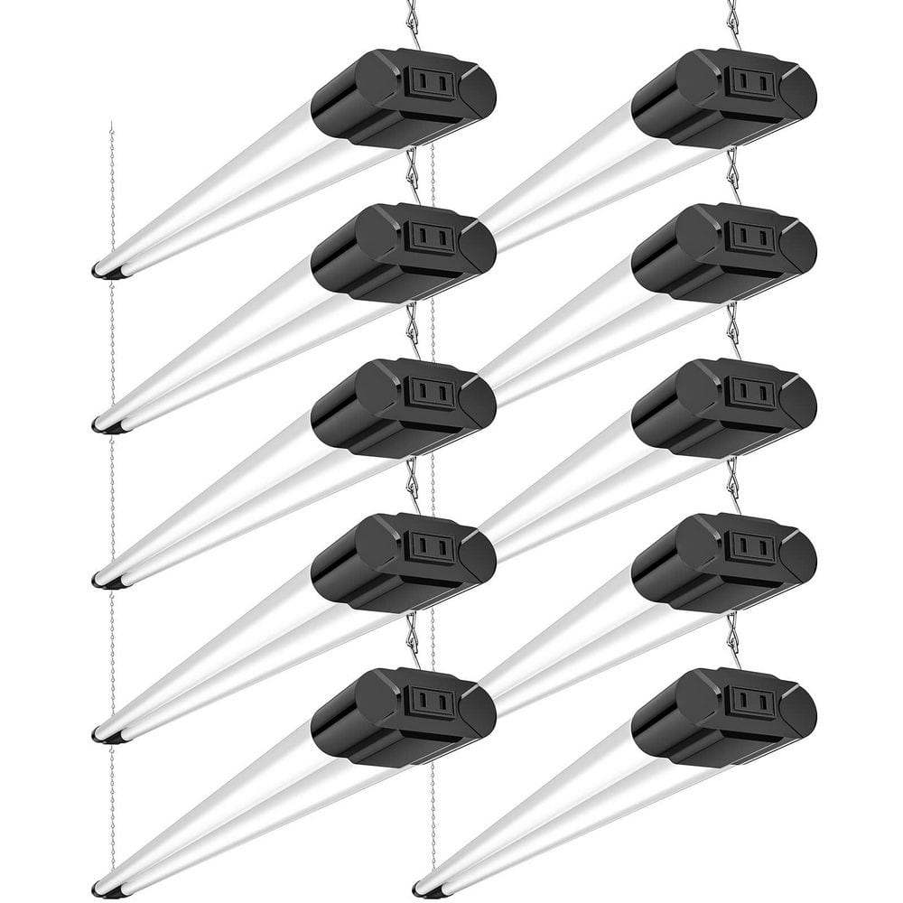 10-Pack 4 ft. 250-Watt Equivalent Black LED Shop Light, Surface + Suspension Mount, Linkable, 40W, 5000K Daylight price history on PriceWatchPro