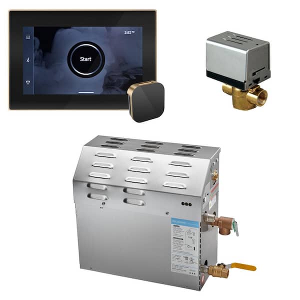Mr. Steam MS (iSteamX) 9 kW (9000 W) Steam Shower Generator Package with iSteamX Control in Black Brushed Bronze