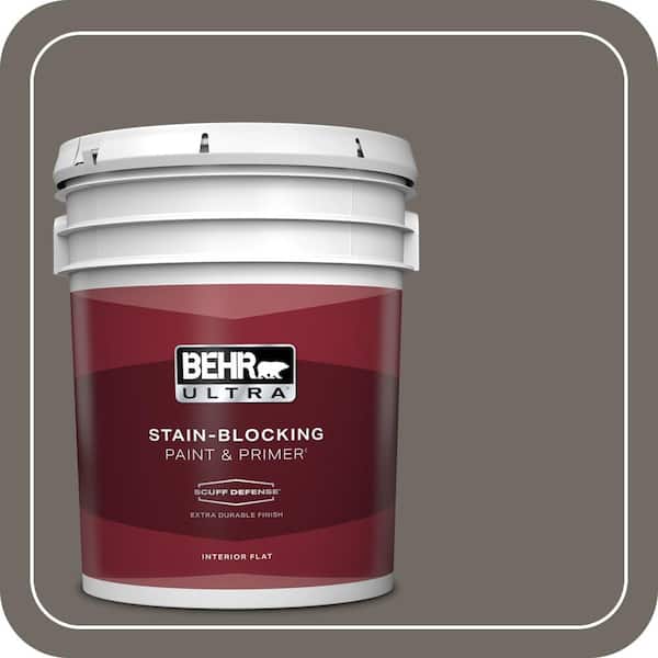 BEHR ULTRA 5 gal. #PPU24-04 Burnished Pewter Extra Durable Flat Interior Paint & Primer