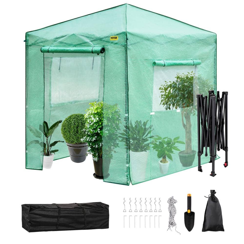 VEVOR ft. x ft. x ft. Pop-Up Greenhouse High Strength PE Cover  Powder-Coated Steel Construction Portable Greenhouse HYWSCWP-868FZB5WDV0  The Home Depot