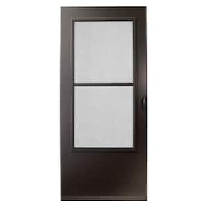 200 Series 30 in. x 80 in. Bronze Universal Triple-Track Storm Door with Black Hardware