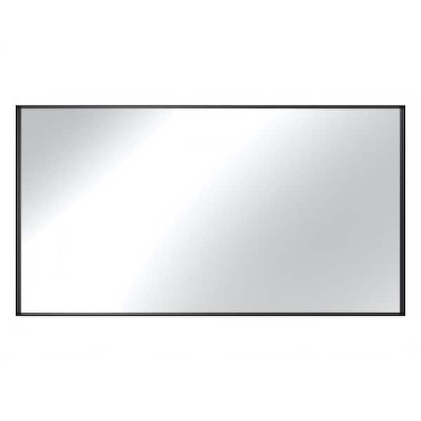 51 in. W x 30 in. H Rectangular Framed Wall-Mounted Bathroom Vanity Mirror in Matte Black