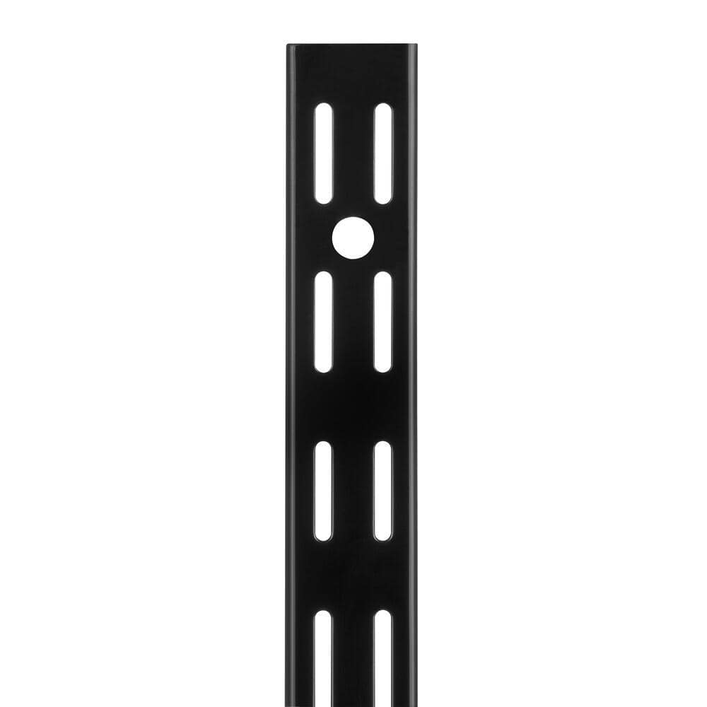 Everbilt 25 in. Black Twin Track Steel Upright for shelf bracket