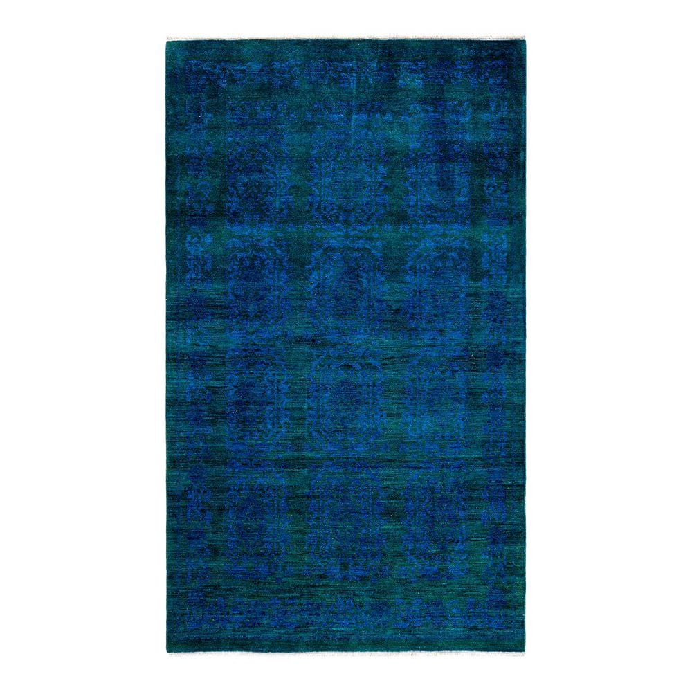 Overdyed Blue 5 ft. x 8 ft. Solid Wool Indoor Area Rug price history on PriceWatchPro