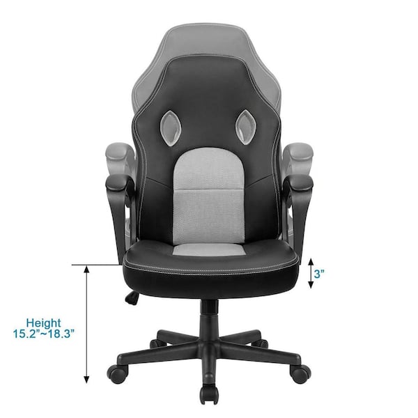 Detec™ Revolving Ergonomic Office Chair Leatherette Computer Chair, Easy  Assemble Chair (Black)