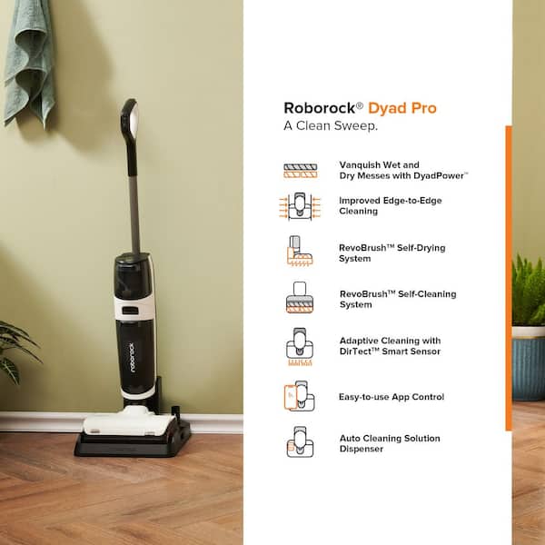 ROBOROCK Dyad Pro Wet/Dry Vacuum Cleaner, bagless, cordless, washable  filter, for multi-surface in White Roborock Dyad Pro - The Home Depot