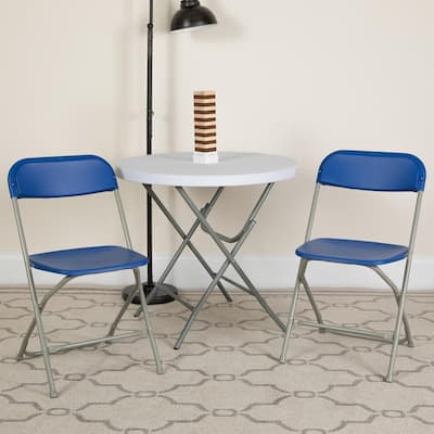 Blue Metal Folding Chair (Set of 10)