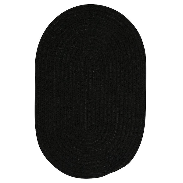 Home Decorators Collection Edward Black 2 ft. x 3 ft. Oval Braided Area Rug