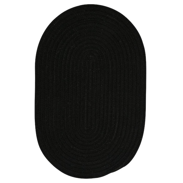 Edward Black 4 ft. x 6 ft. Oval Braided Area Rug