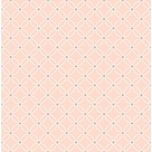 Kinetic Salmon Geometric Floral Paper Strippable Wallpaper (Covers 56.4 sq. ft.)