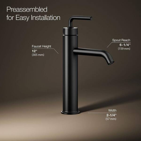 KOHLER Purist Single Hole Single-Handle Bathroom Faucet in Matte