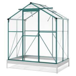 6.2 ft. W x 4.3 ft. D Outdoor Walk-In Gardening Polycarbonate Greenhouse with Sliding Door for Garden, Backyard