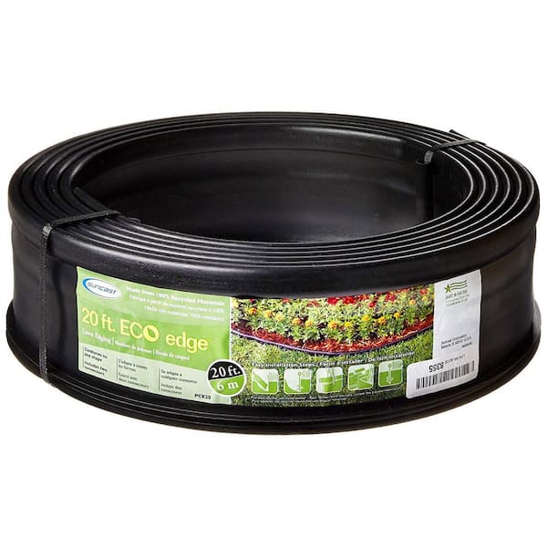 Vigoro Suncast 5 Eco Edge 20 ft. x 5 in. Plastic Coiled Edging Roll with 2 Connectors