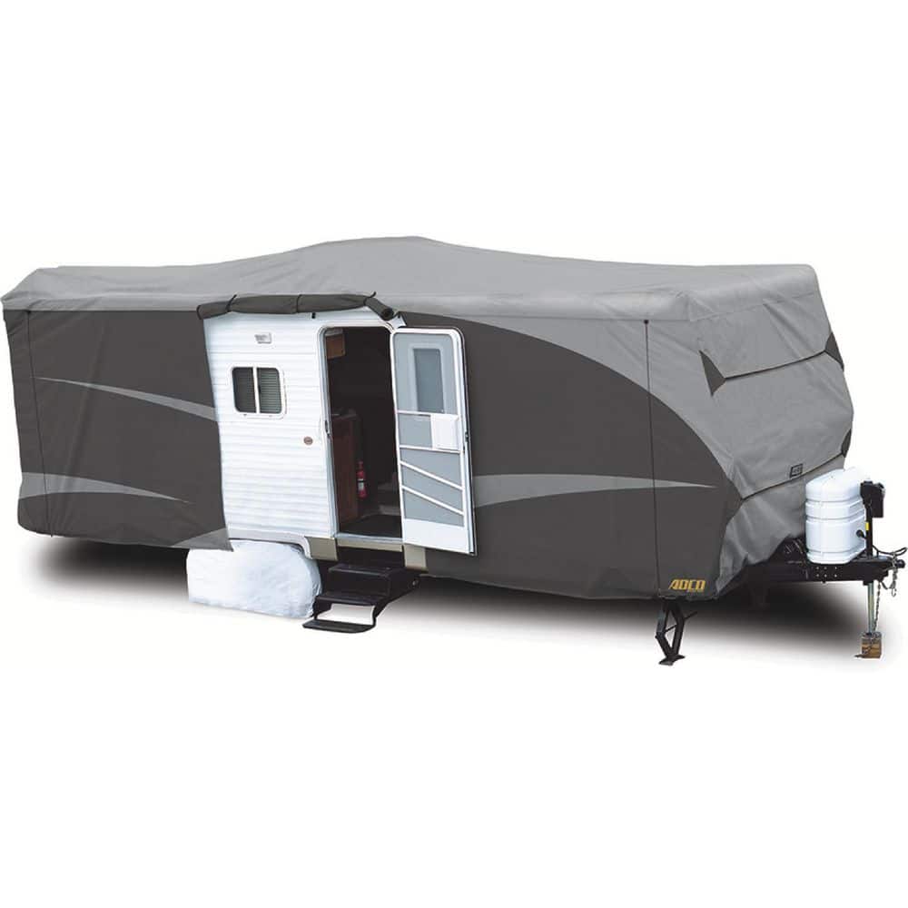 Travel Trailer Designer Series RV Cover, Gray SFS AquaShed Top/Gray Polypro