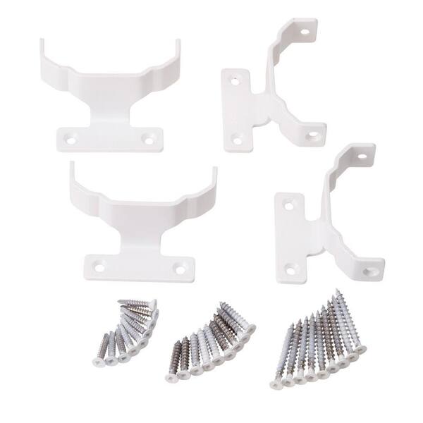 Marquee Railing Metal White Straight Rail Bracket Kit