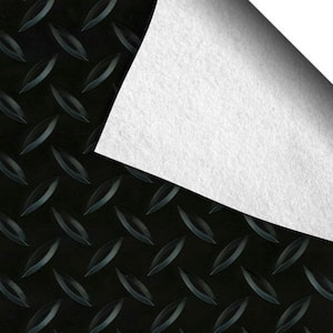 Shed Flooring Midnight Black Diamond Tread Commercial Vinyl Sheet Flooring (8 ft. W x 12 ft. L)