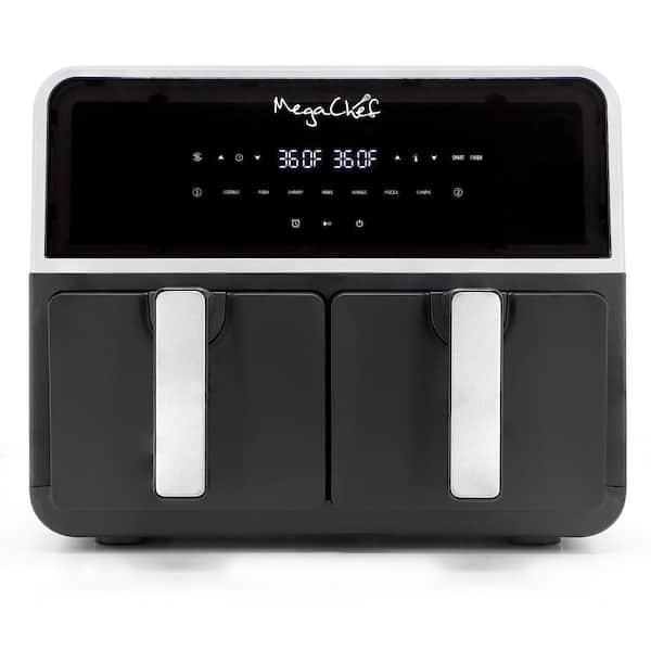MegaChef Dual 4.75 plus 4.75 Qt. Digital Electric Air Fryer in Black