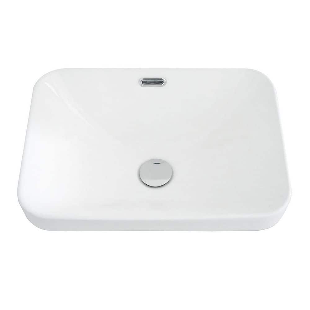 18.12 in. 14.58 in. Drop-In Bathroom Sink in Gloss White Ceramic with Easy-Clean Glossy Finish price history on PriceWatchPro